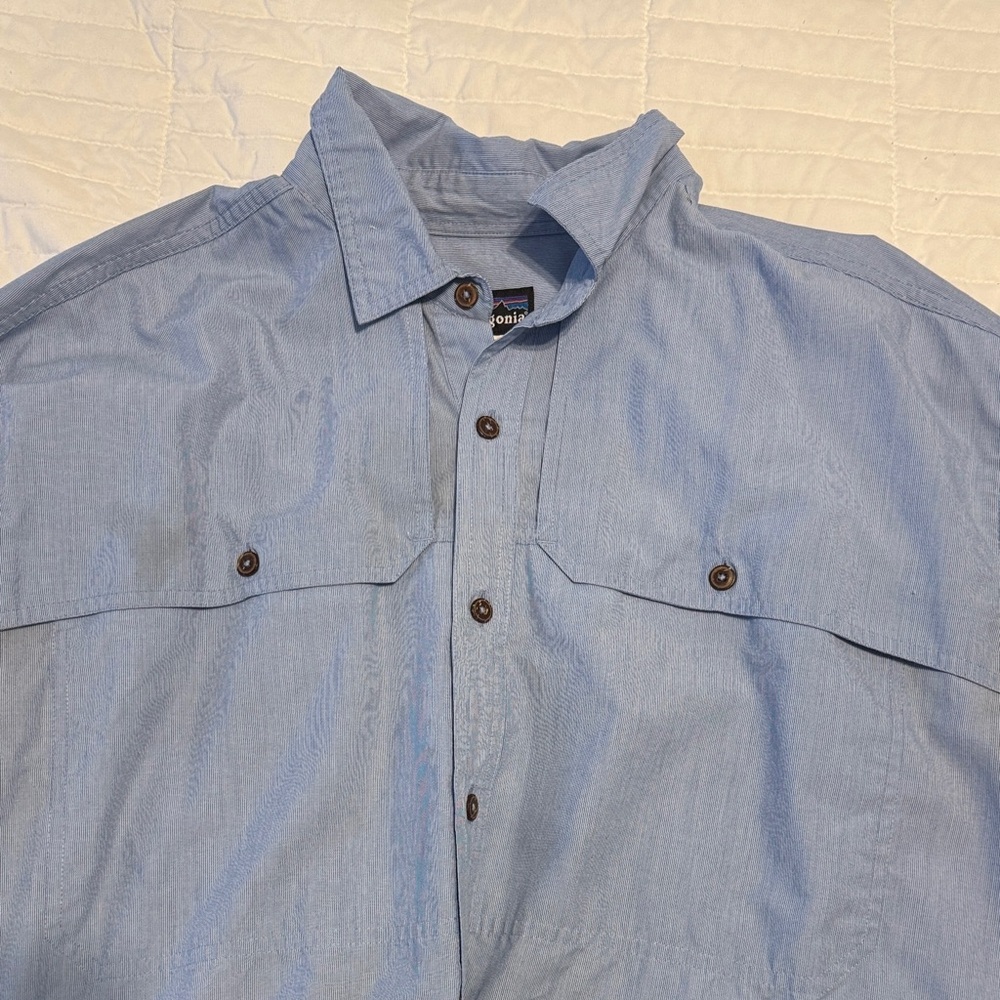 Patagonia Light Blue Casual Button-Down Shirt
